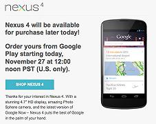 Il Nexus 4 torna disponibile in USA, ma nel resto del mondo è ancora una chimera