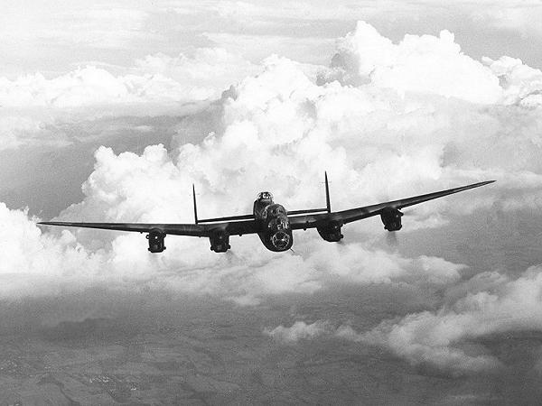 Royal Air Force Avro Lancaster I  flying in the sky