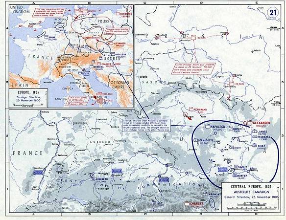 Austerlitz_campaign_-_General_situation,_25_November_1805