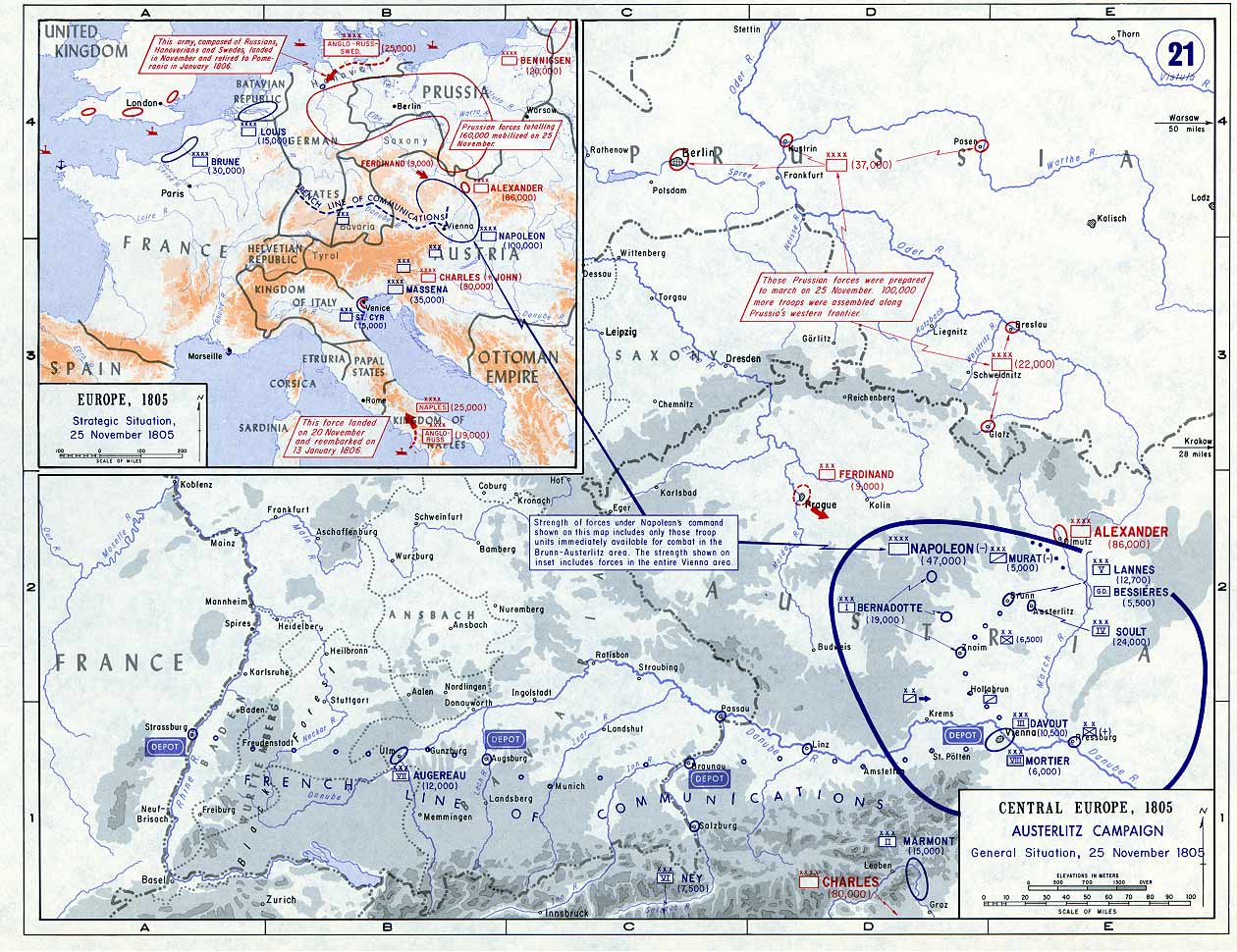 Битва под аустерлицем карта