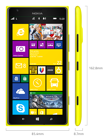 Dimensioni Lumia 1520