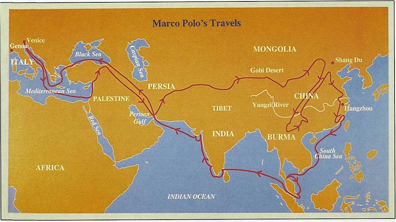 Mappa del Viaggio di Marco Polo