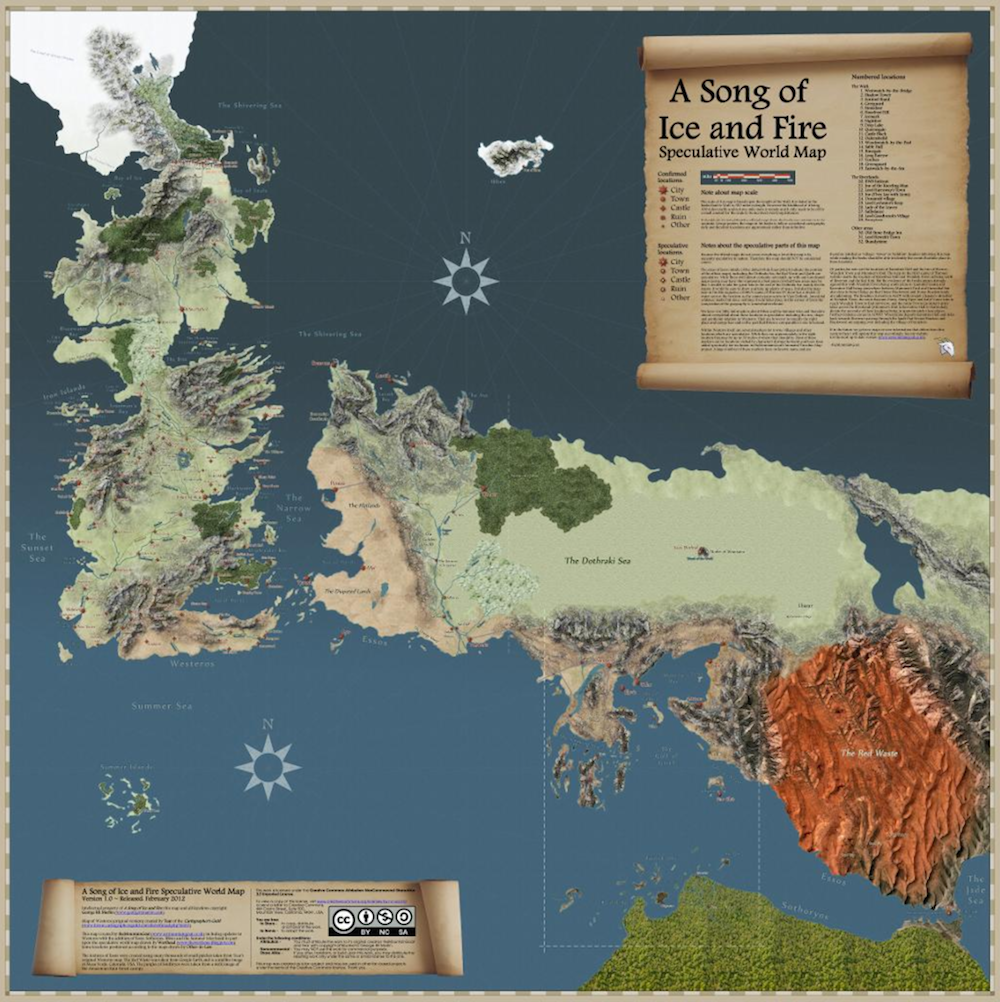 La mappa interattiva di Game of Thrones