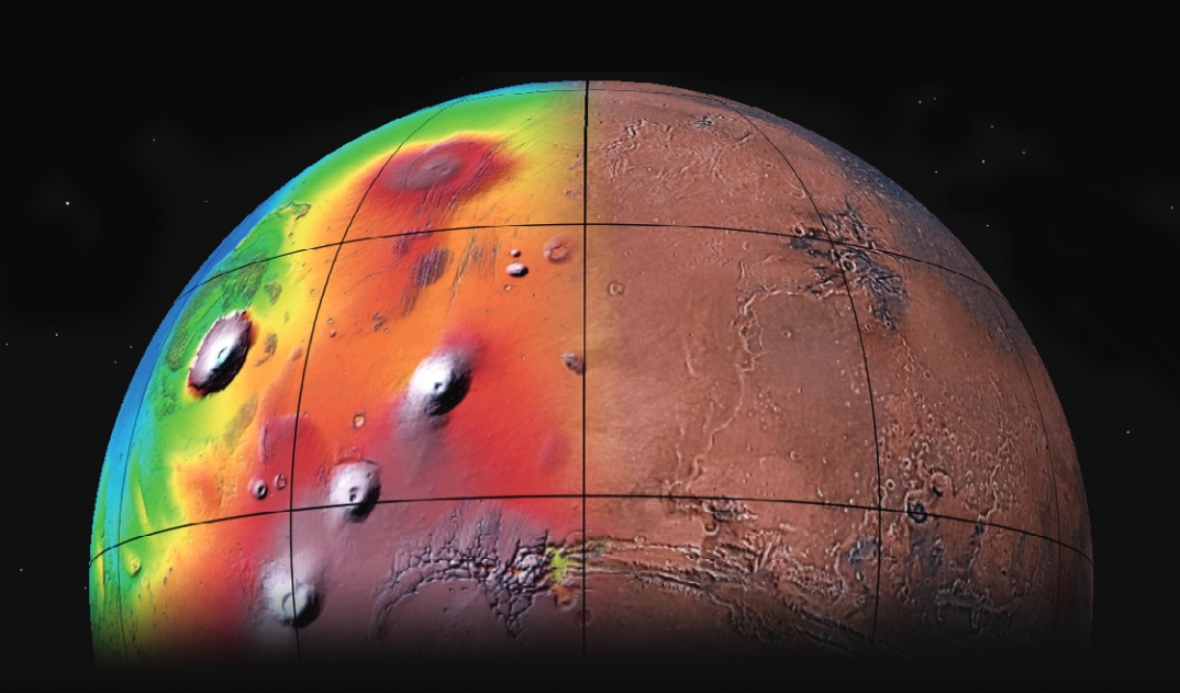 Marte - View of the northern part of the western hemisphere of Mars.