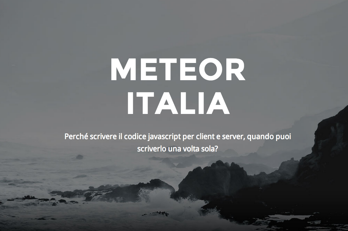 MeteorJS Italia, 7 novembre a Torino