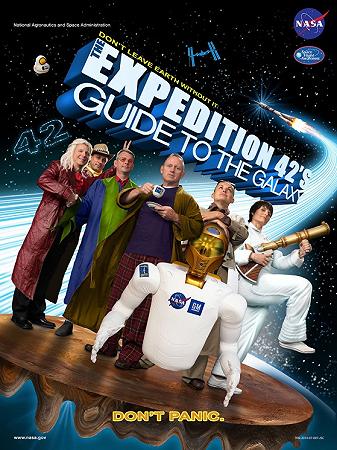 Expedition 42 ''The Hitchhiker's Guide to the Galaxy'' crew poster