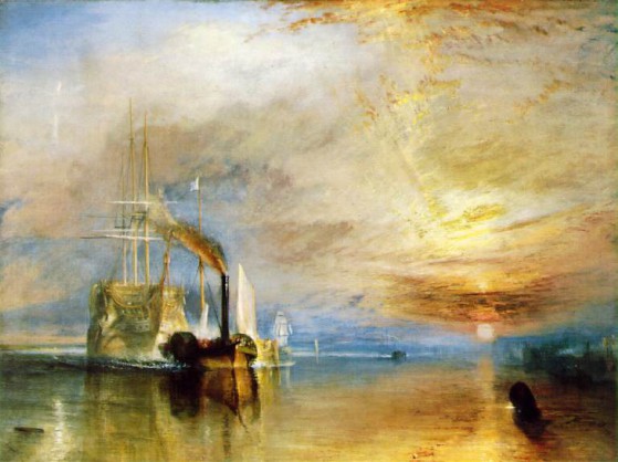 Per esempio, la scena dipinta in questo famosissimo quadro di Turner ("La valorosa Téméraire") appare nel film in modo praticamente identico a come il pittore la rappresenta