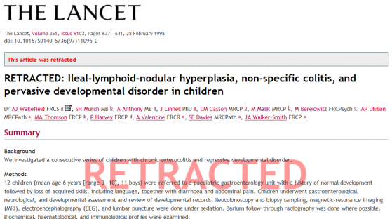 Articolo ritrattato dal Lancet