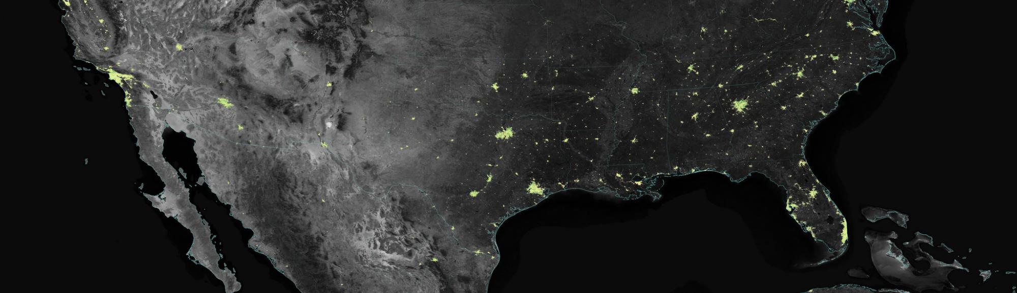 Le luci di Natale viste dallo spazio