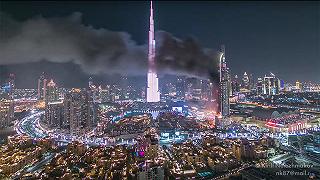 Time Lapse dell’incendio di capodanno a Dubai