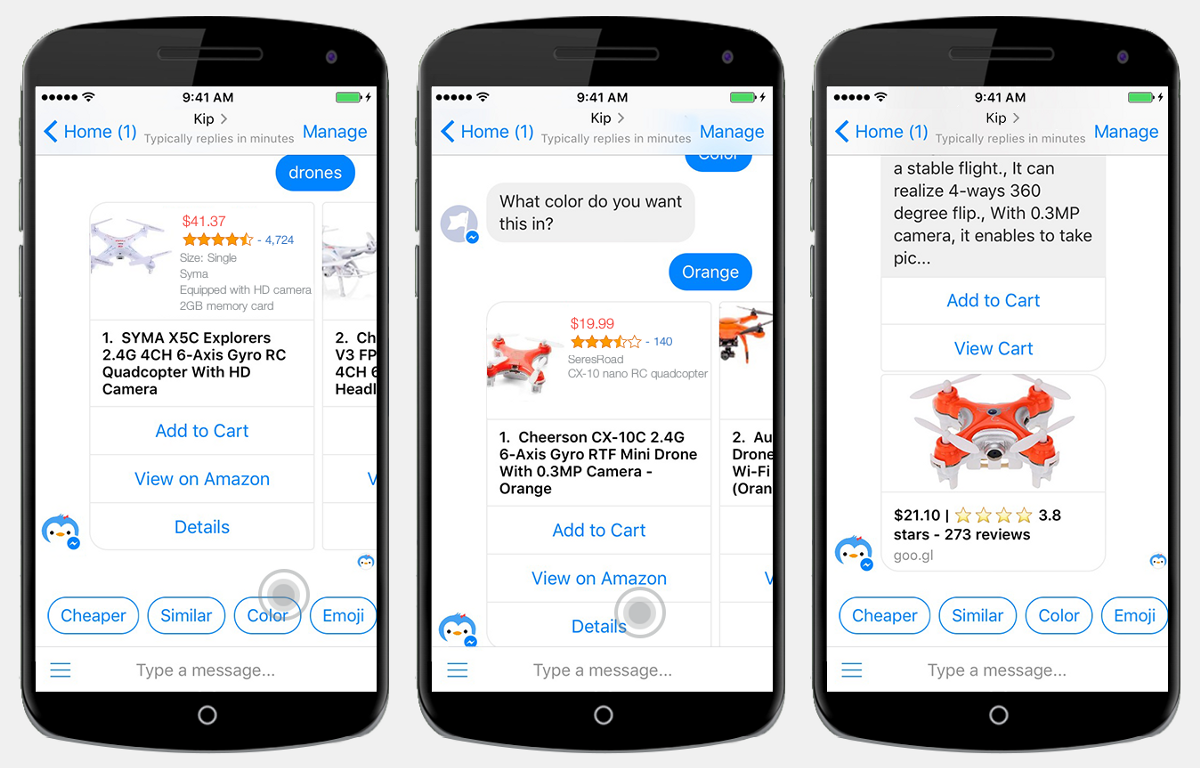 Kip, il bot di Messenger per gli acquisti via emoji