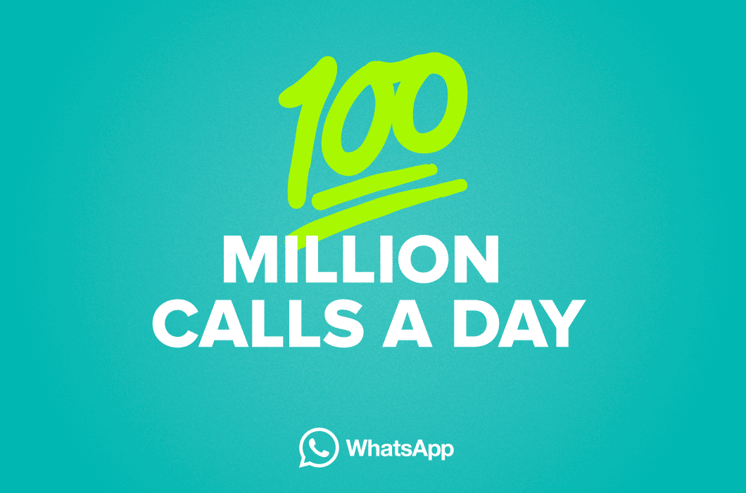 WhatsApp, 100 milioni di chiamate al giorno