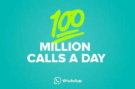 WhatsApp, 100 milioni di chiamate al giorno