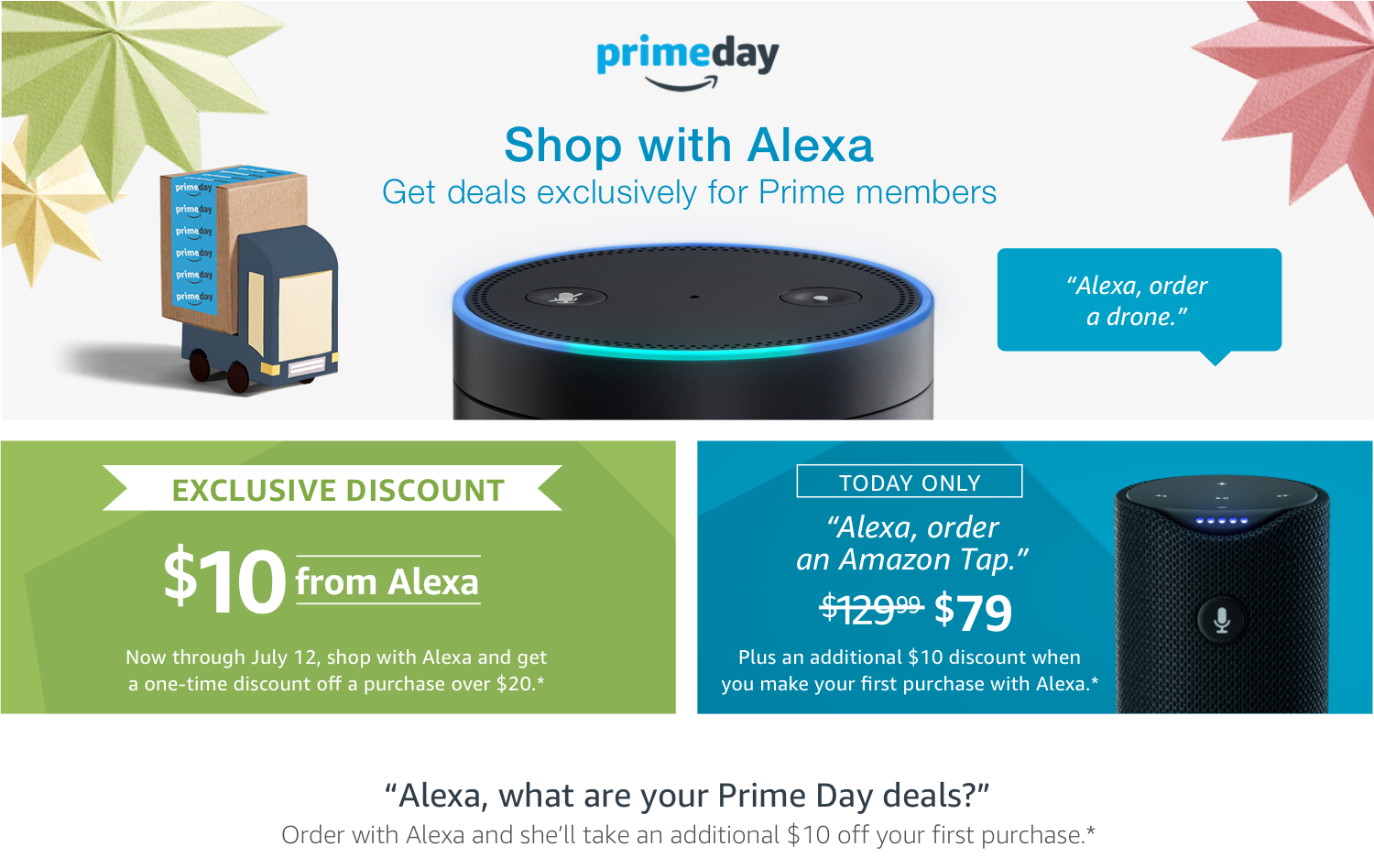 Amazon, shopping online con Alexa