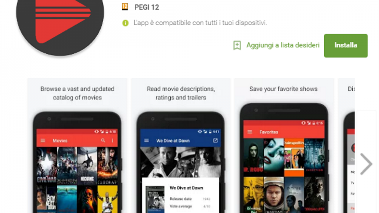 Film e Tv suggerimenti, l’app per scegliere cosa guardare