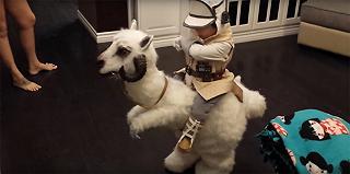 Il costume di Halloween di Luke e tauntaun