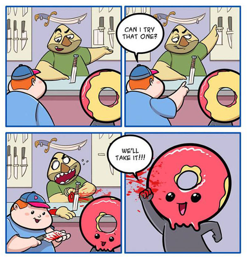 Dissacranti e scorretti: arrivano le strisce di Fat Guy & The Donut