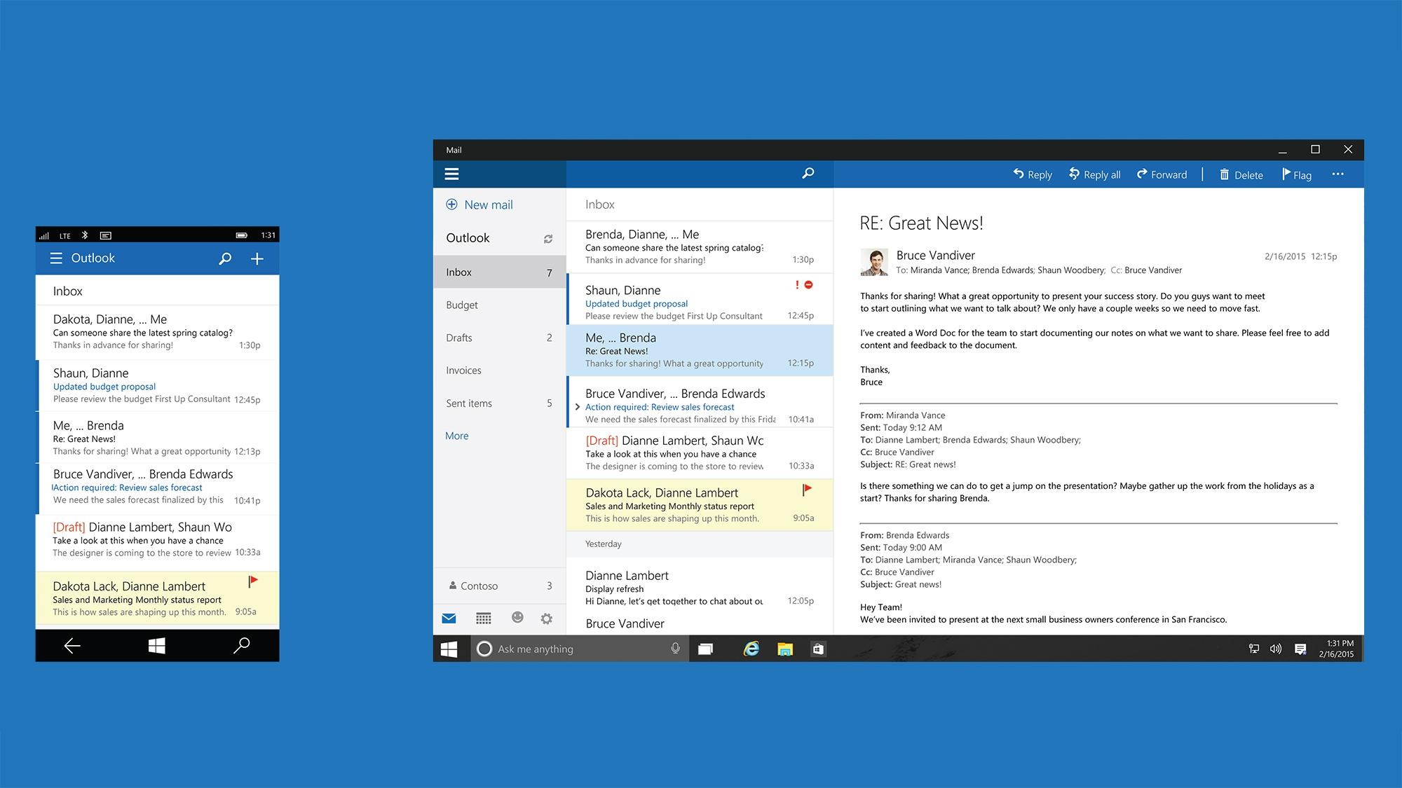 Outlook, le notifiche interattive arrivano su Windows 10
