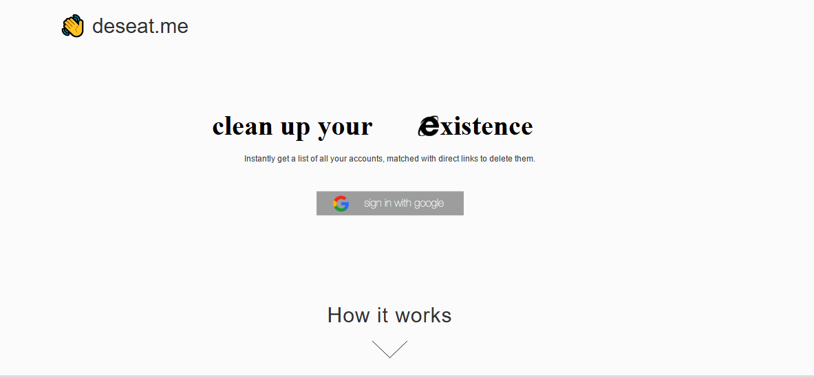 Deseat.me: come cancellarsi da internet con un click