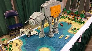 Diorama della battaglia di Scarif sulla spiaggia in LEGO