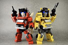 Autobots Inferno e Grapple LEGO in formato chibi