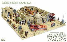 La cantina e lo spazioporto di Mos Eisley in LEGO