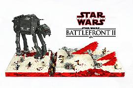 Diorama LEGO della battaglia di Crait