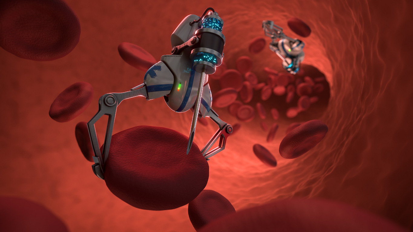 Nanobots all'interno del flusso sanguigno per combattere i tumori