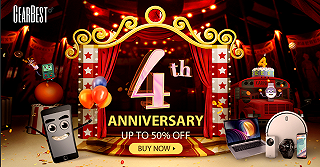 Sconti fino al 50% per il 4° anniversario di Gearbest