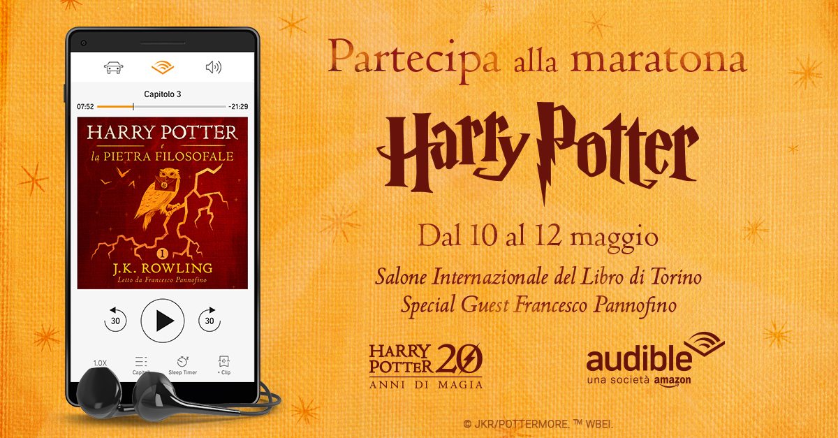 Audible e Harry Potter: al Salone del libro una maratona con Francesco Pannofino