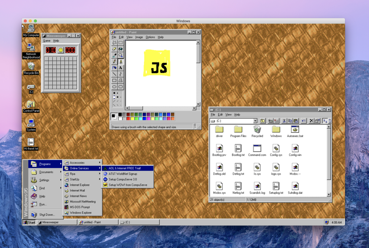 Windows 95 ritorna dal passato sotto forma di app Desktop
