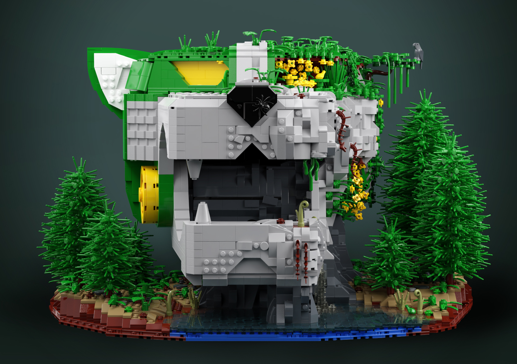 Il leone verde di Voltron nel suo ambiente naturale LEGO