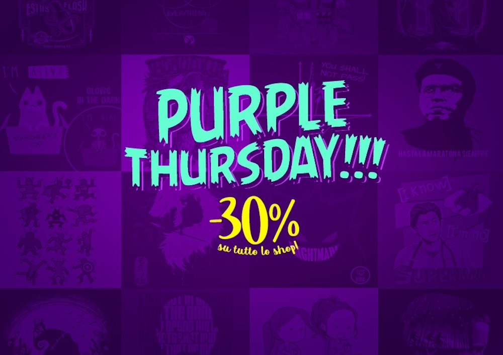 Purple Thursday: 30% di sconto su tutto il catalogo di T-shirt Tee Tee solo oggi