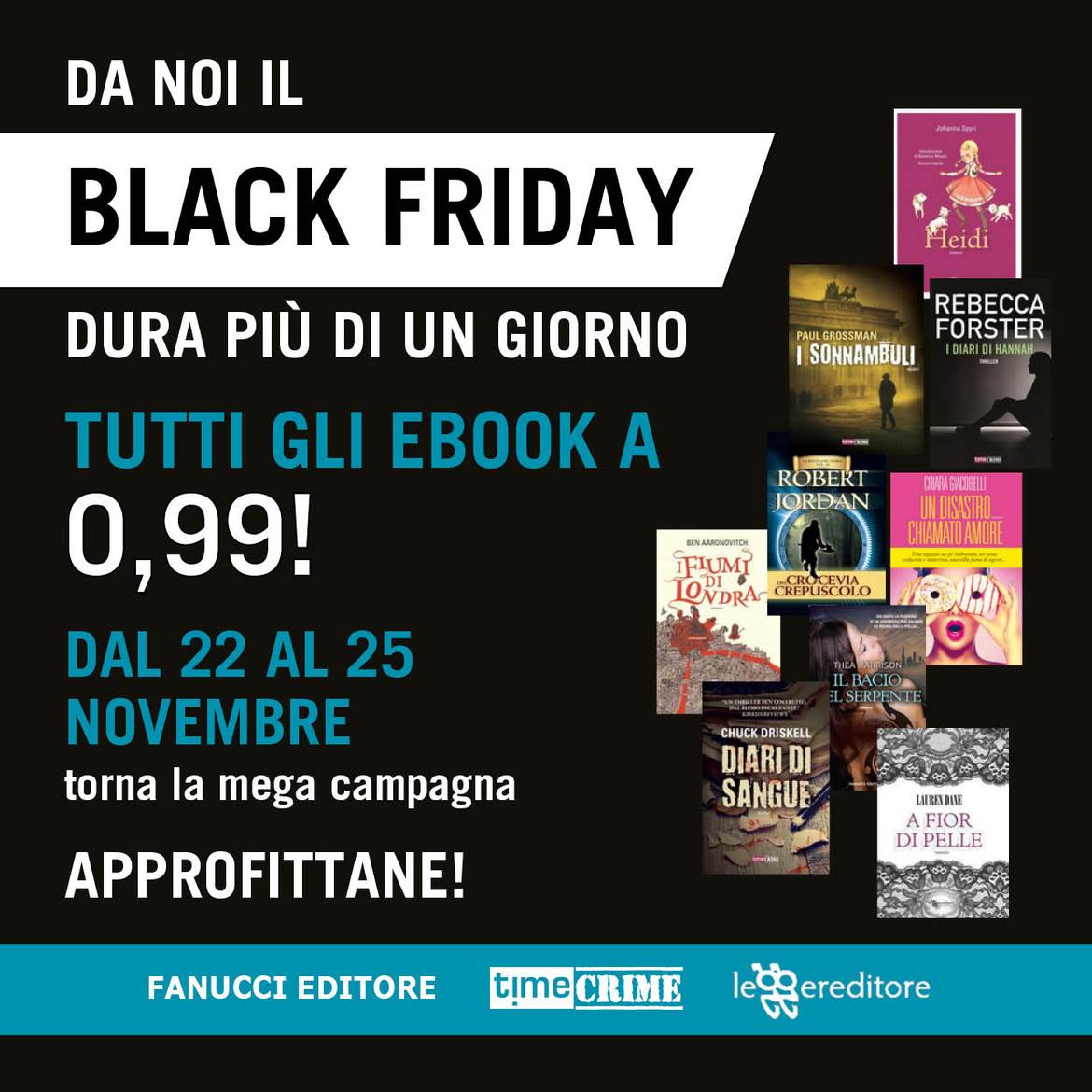Black Friday: Tutti gli eBook di Fanucci in offerta a 99 centesimi fino al 25 novembre
