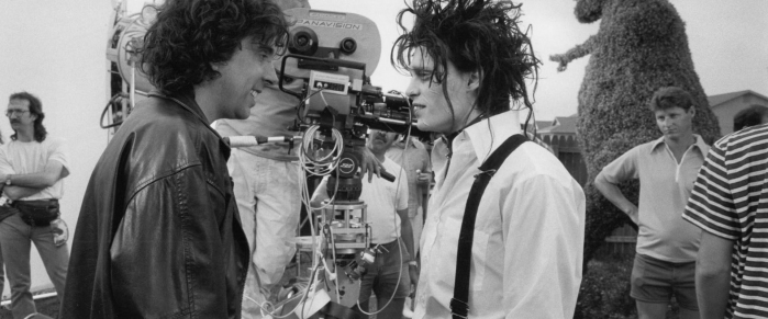 Johnny Depp e Tim Burton sul set di Edward Mani di Forbice