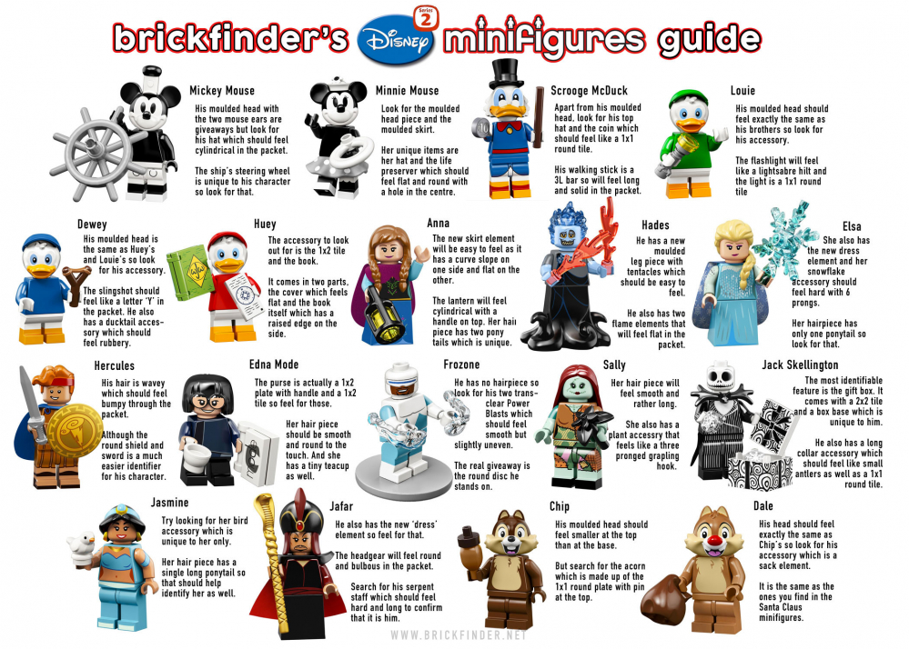 Guida tattile per la nuova serie LEGO Disney Minifigure