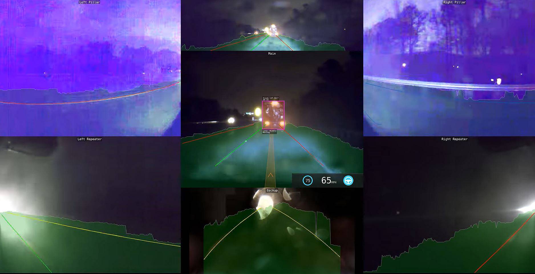 Cosa vede l’Autopilot delle Tesla di notte e nel pieno di un temporale?