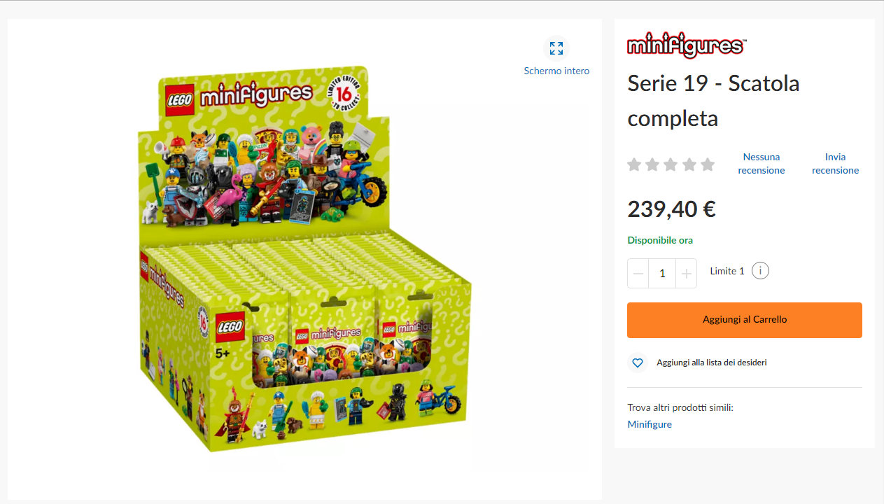 Disponibile la scatola intera delle minifigure Serie 19 su LEGO Shop