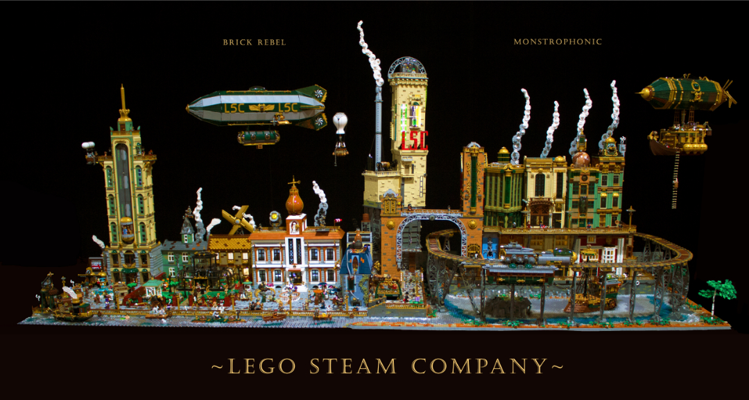 Il diorama LEGO Steampunk Company esposto al LEGO WORLD Utrecht 2019