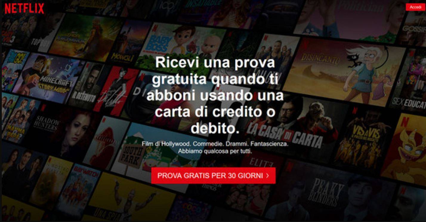 Netflix ha reintrodotto il mese di prova gratuita in Italia