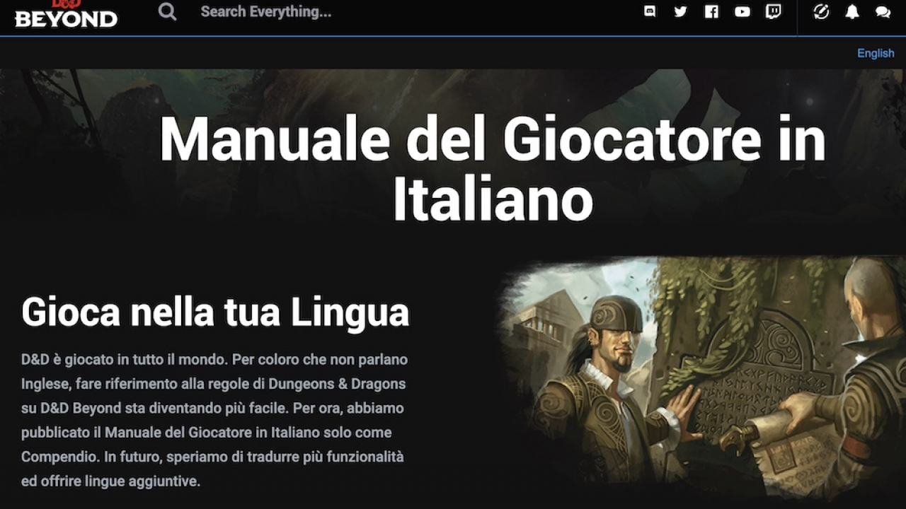 D&D Beyond è ora disponibile in italiano