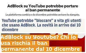 Davvero Youtube bannerà chi usa Adblock?