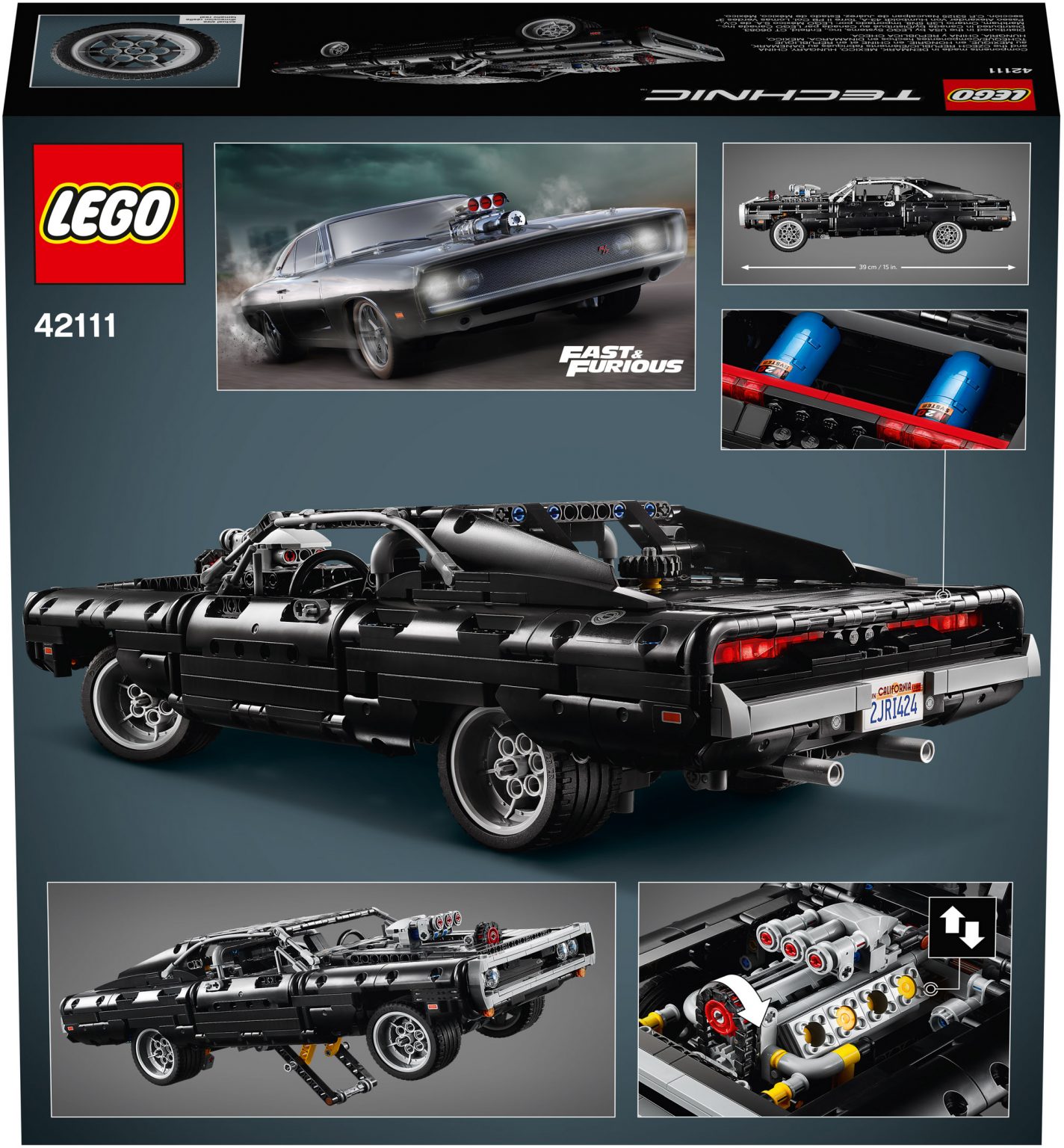 42111 Fast & Furious Replica giocattolo MODELLINO AUTO LEGO Technic Dom 'Dodge Charger 