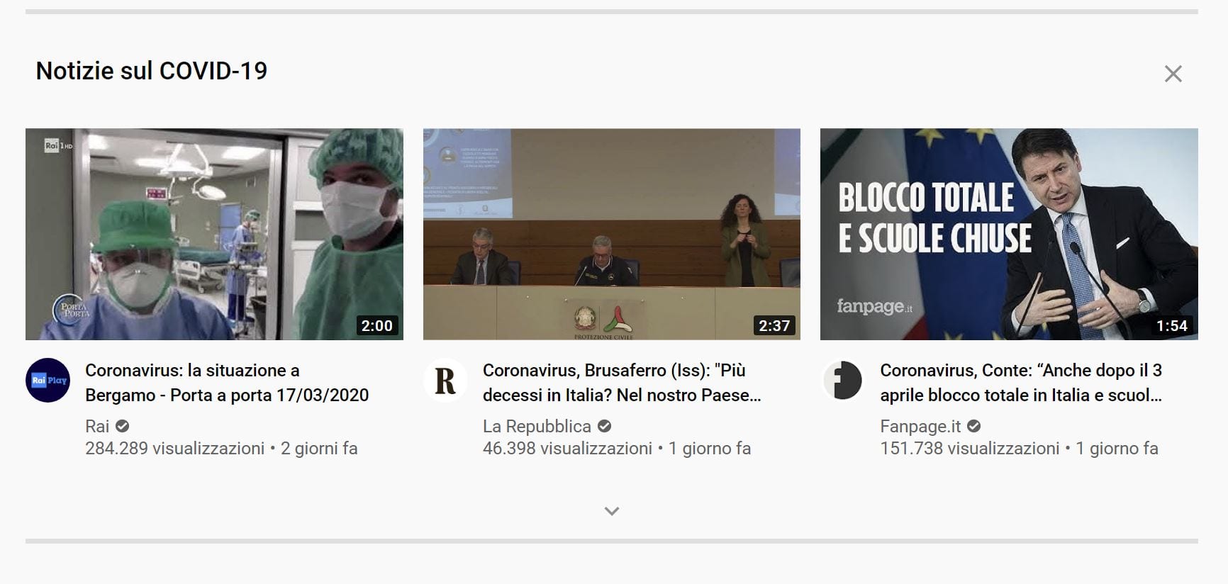 Youtube mette in Home le notizie autorevoli sul coronavirus