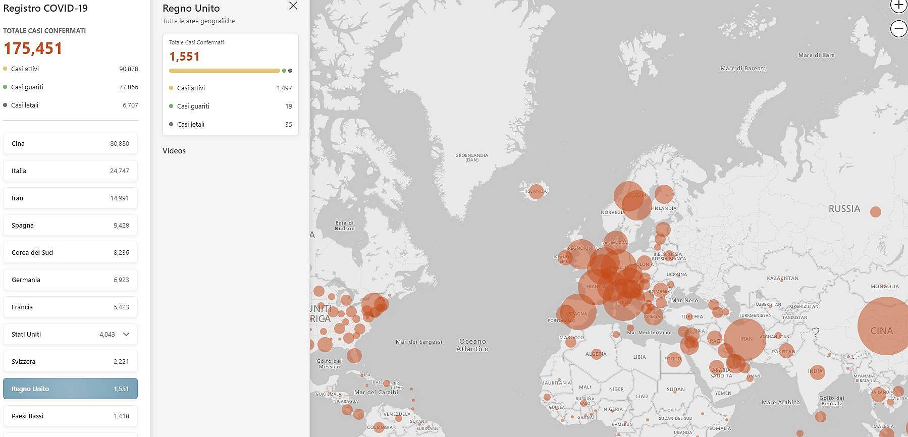 Coronavirus: la nuova mappa di Bing che mostra i contagi in diretta