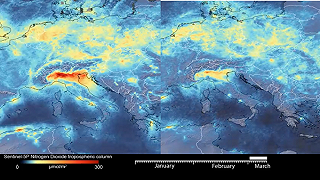 Coronavirus: aria più pulita in Italia, lo mostrano le immagini satellitari