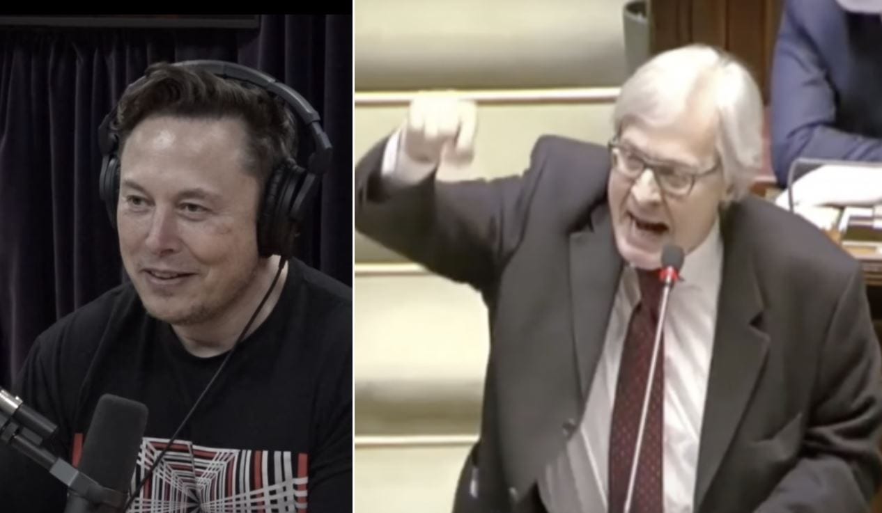 Elon Musk si schiera con Vittorio Sgarbi: “ha ragione sul covid-19”