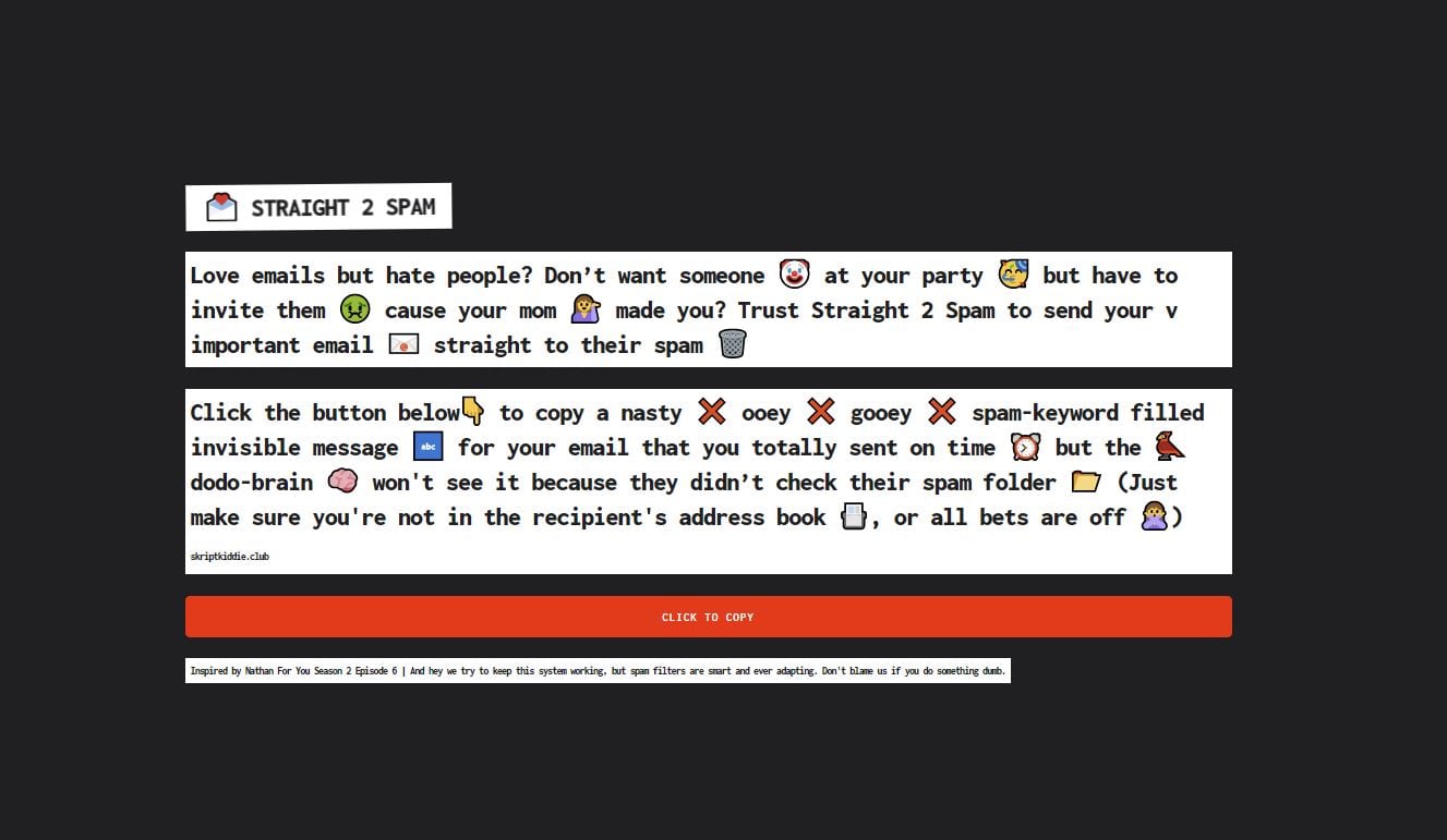 Straight2Spam, il tool per far finire le tue email nella cartella SPAM del destinatario
