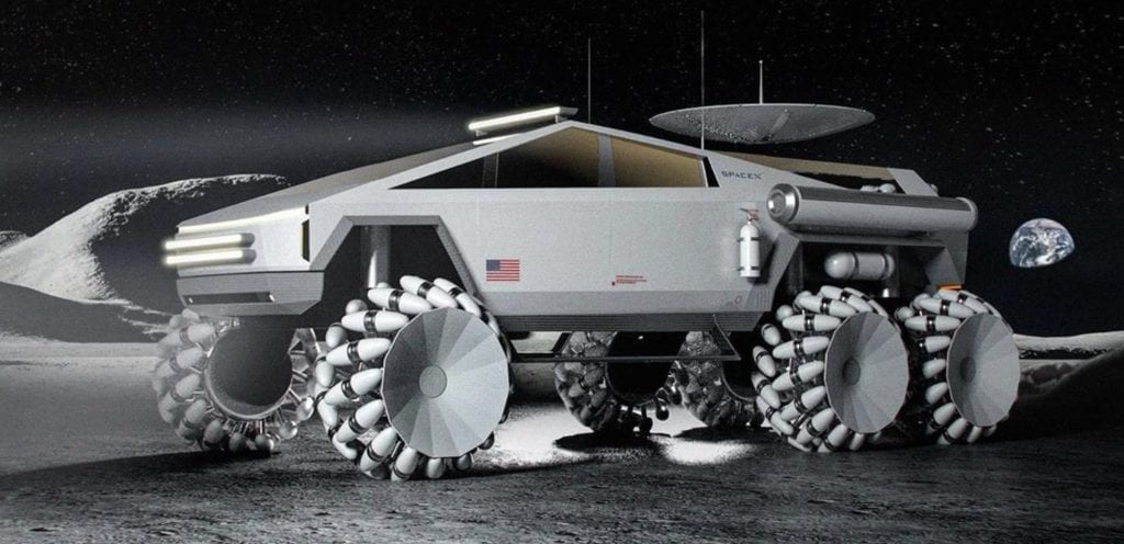 Tesla Cybertruck diventa un veicolo lunare: ecco le immagini