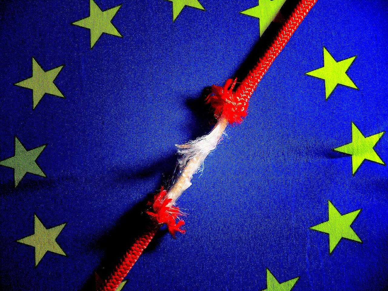 bandiera UE con corda